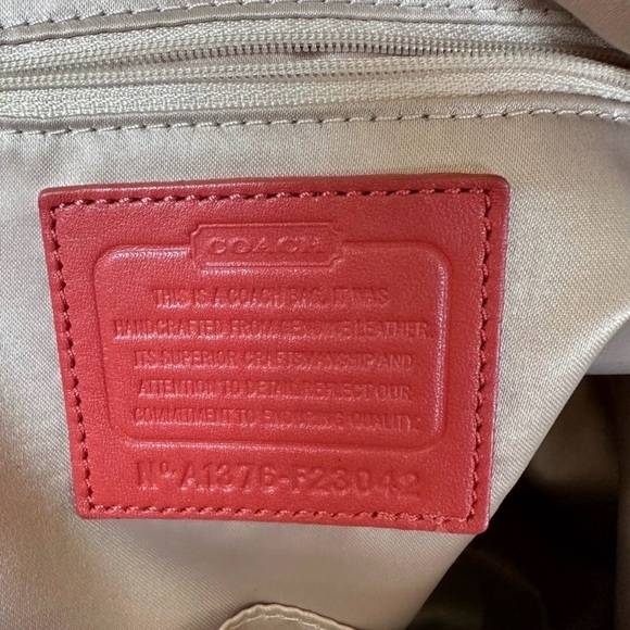 Coach Red Croc-Embossed Leather Shoulder Bag - Picture 8 of 11